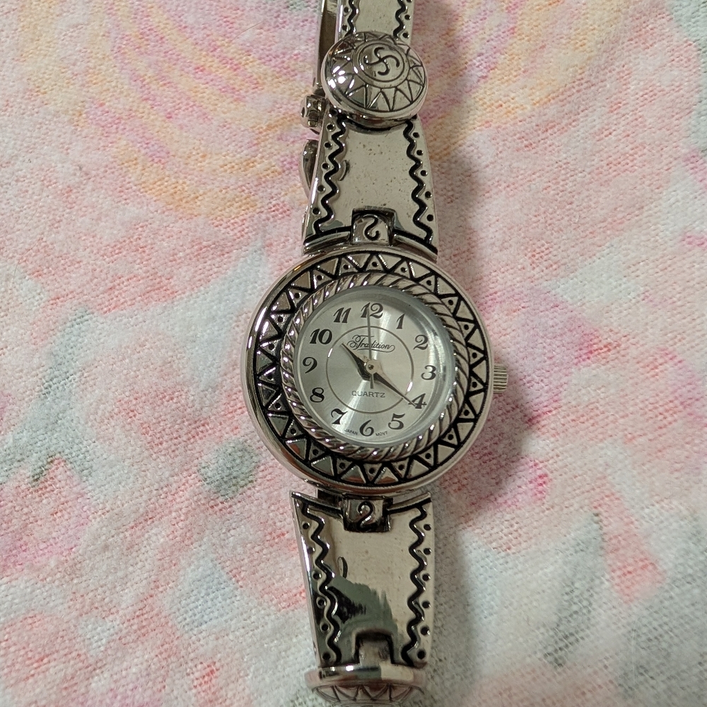 Tradition Watch,Silver Patterned Quartz Watch, Ru… - image 7